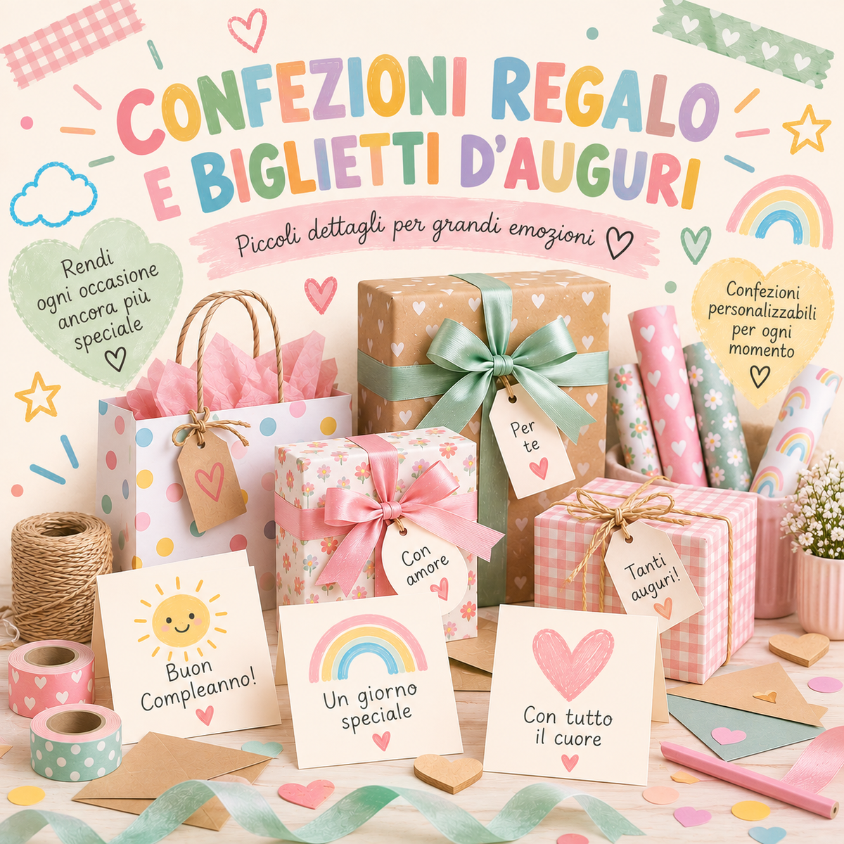 CONFEZIONI REGALO E BIGLIETTI D'AUGURI