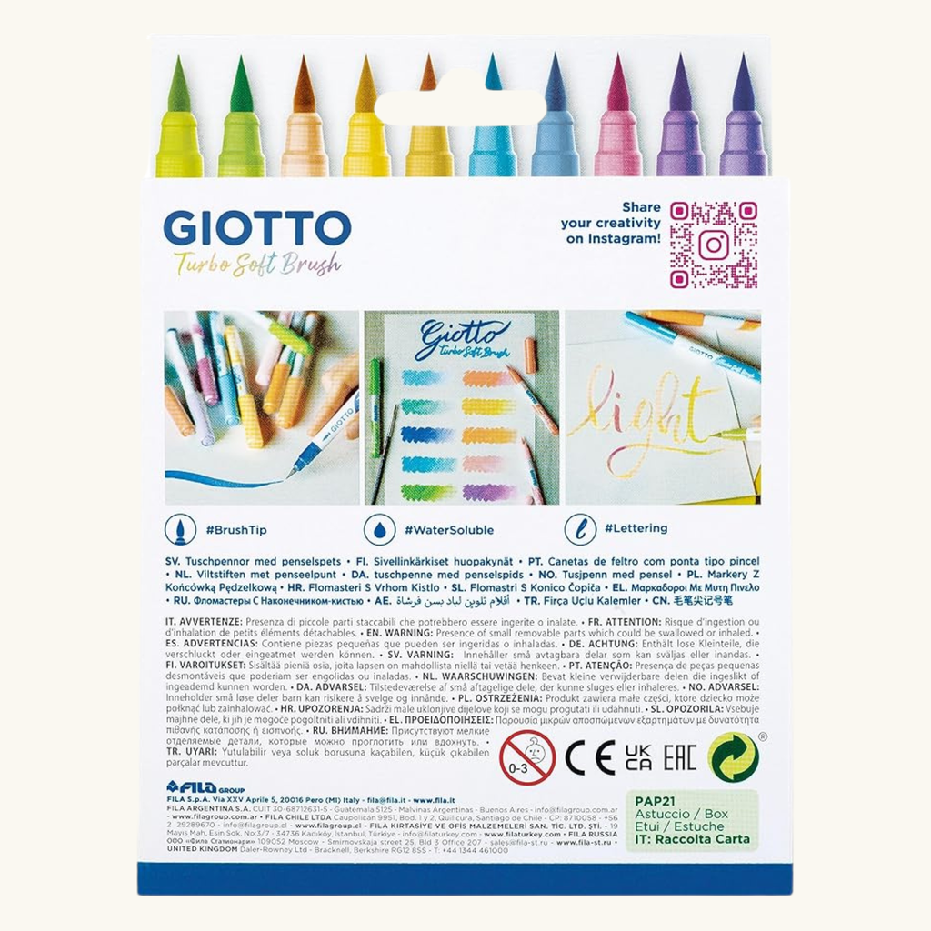 GIOTTO SOFT BRUSH PASTEL COLOURS