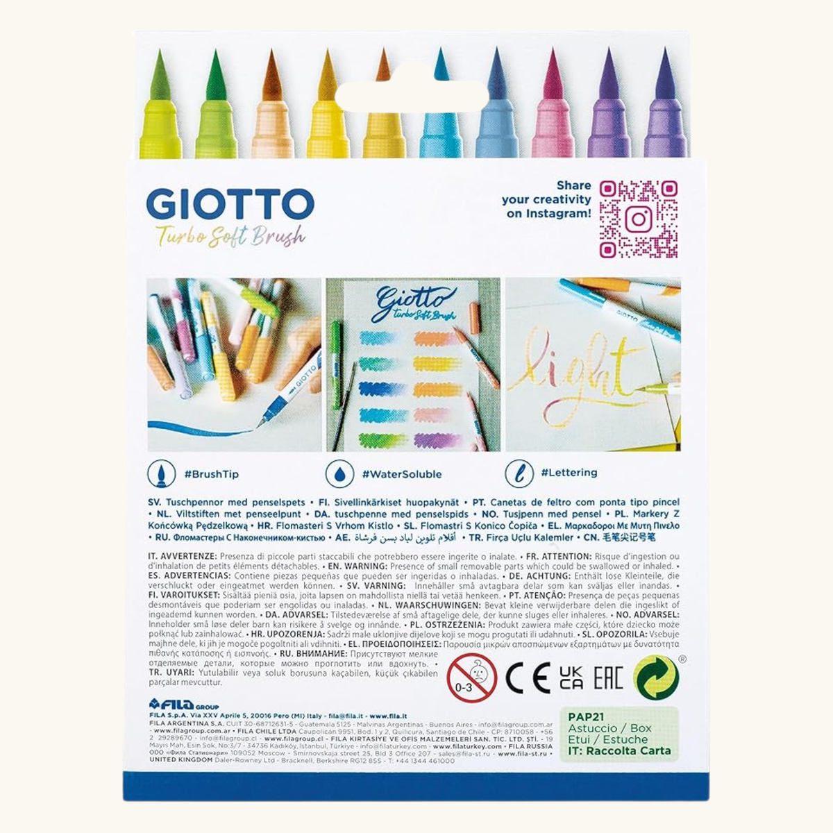 GIOTTO SOFT BRUSH PASTEL COLOURS