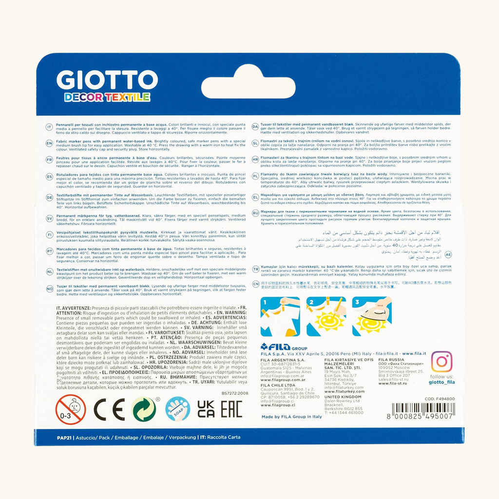 GIOTTO DECOR TEXTILE 6 PERMANENT INK