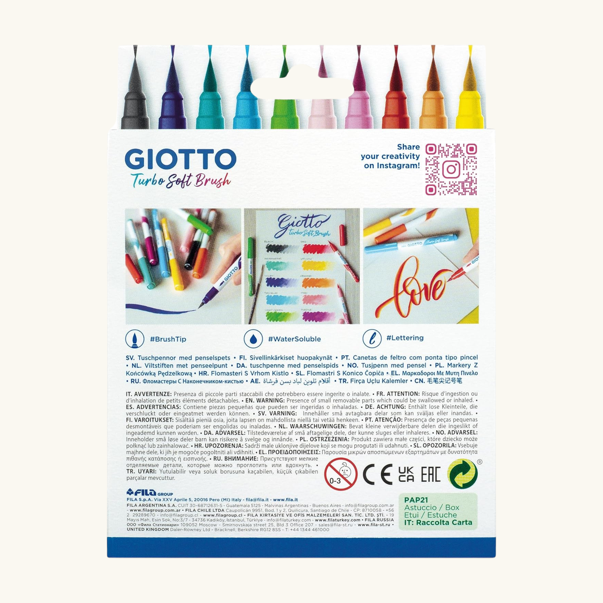 GIOTTO SOFT BRUSH INTENSE COLOURS