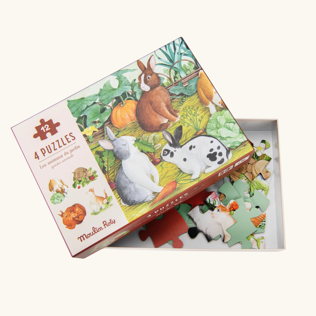 4 PUZZLE GLI ANIMALI DEL GIARDINO