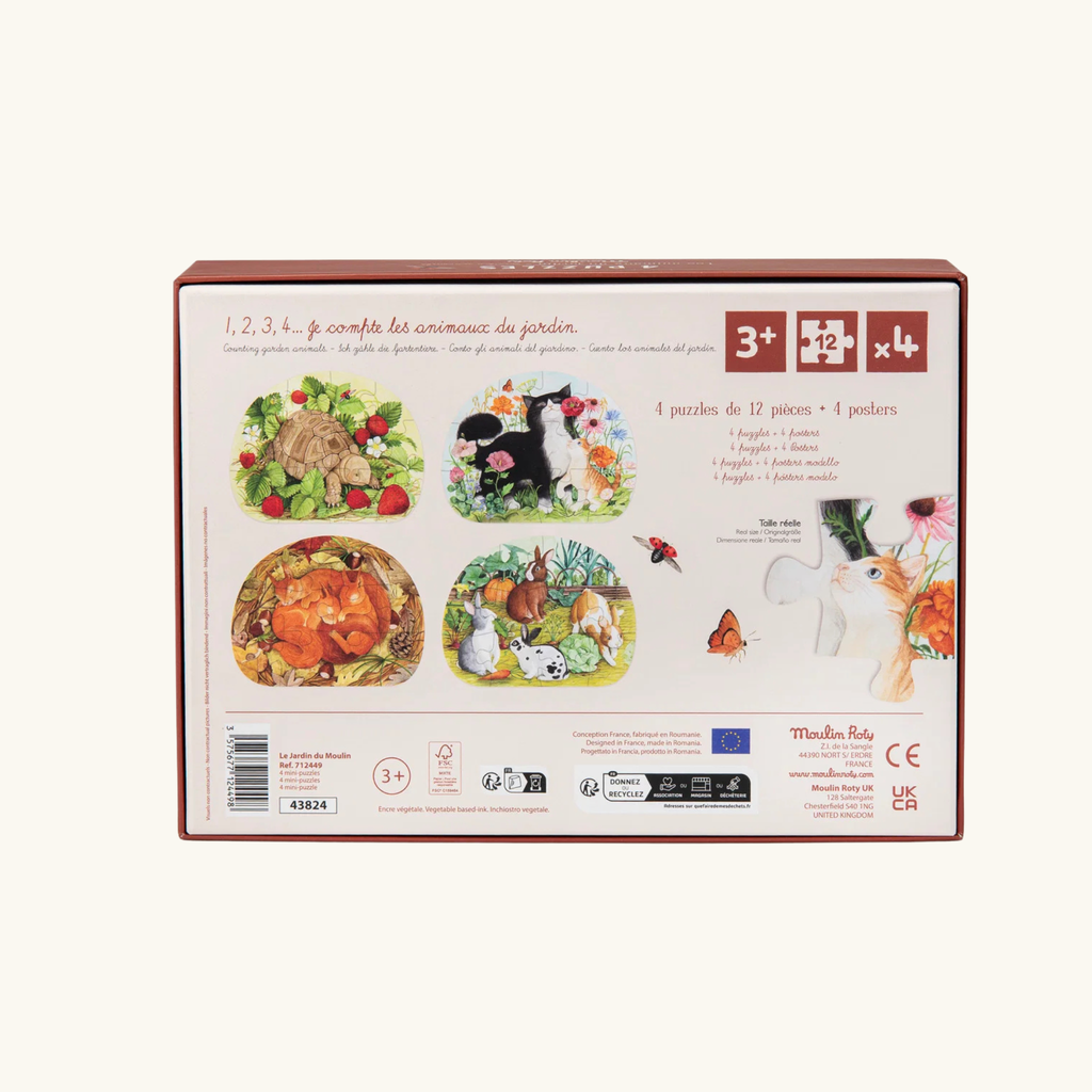 4 PUZZLE GLI ANIMALI DEL GIARDINO